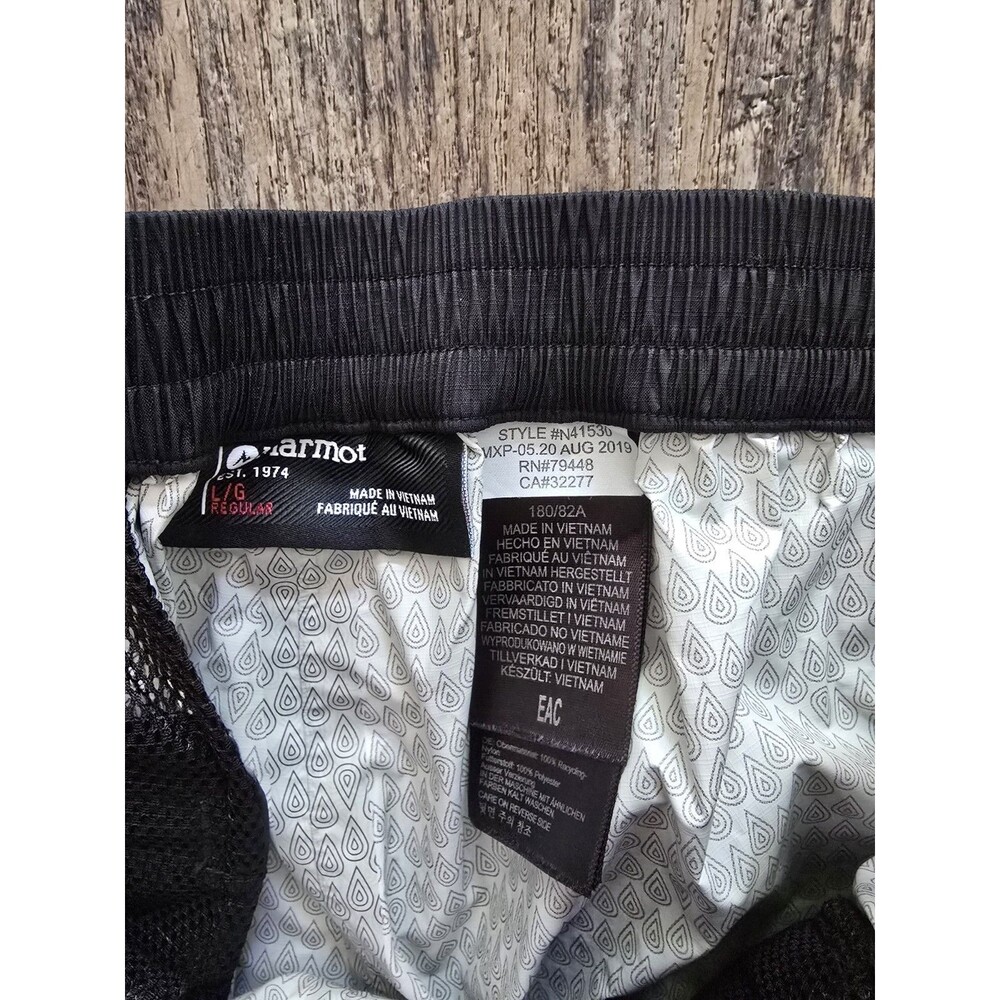 Marmot PreCip Eco Full Zip Rain Pants L Black Waterproof Outdoor - Picture 2 of 6